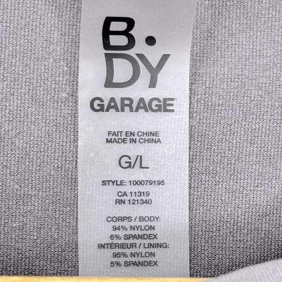 Body Garage Light Grey Long Sleeve Stretchy Crew Neck Yoga Workout Crop L - Picture 4 of 5